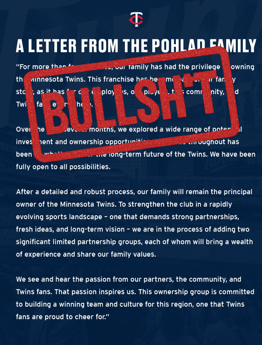 Minnesota Twins letter 1